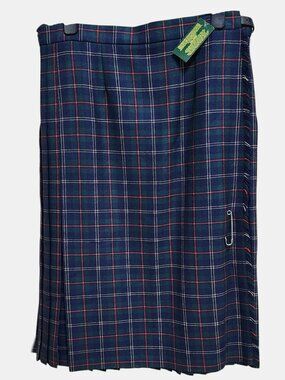 NEW Women's Pure Wool Scottish Murray Brothers Kilt Blue/Green/Red/Yellow Sz 16